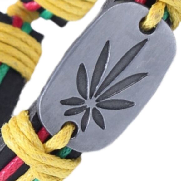 COLORFUL VEGAN LEATHER LEAF BRACLET #P1 - Picture 3 of 7